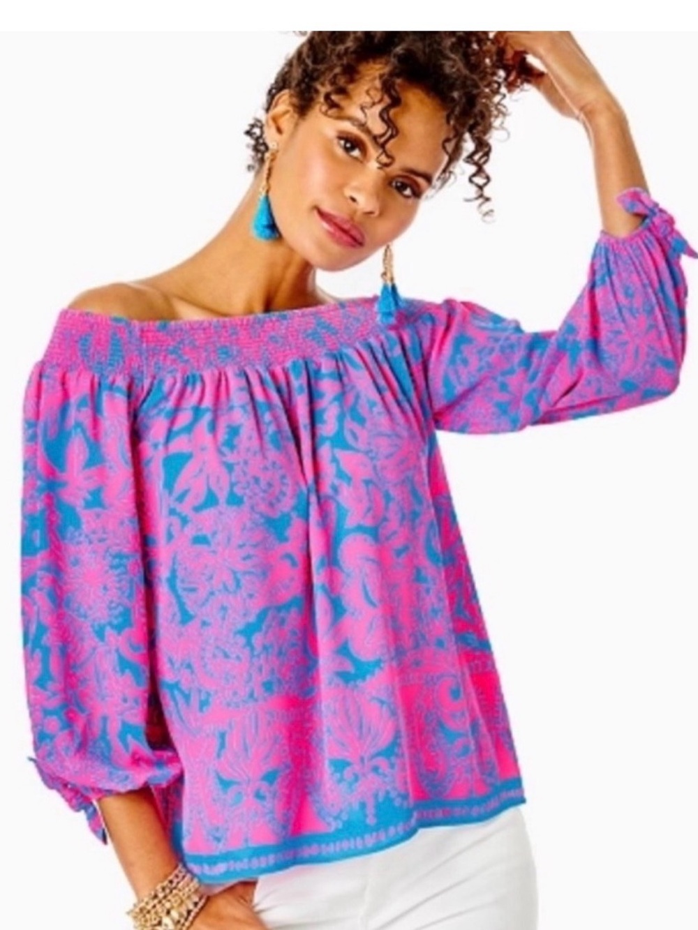 Lilly Pulitzer Maryellen off the shoulder blouse